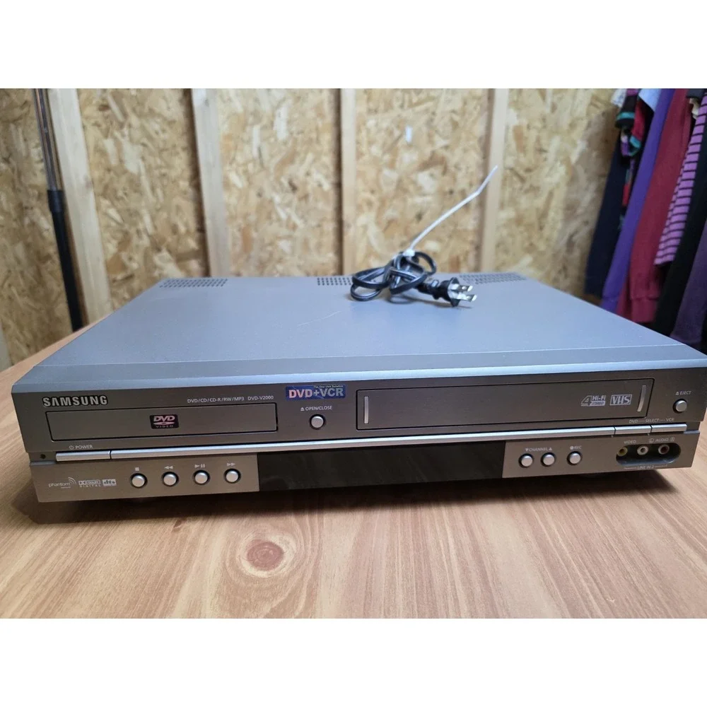 Samsung DVD-V2000 Dual DVD VCR Player Recorder Combo No Remote Phantom Surround